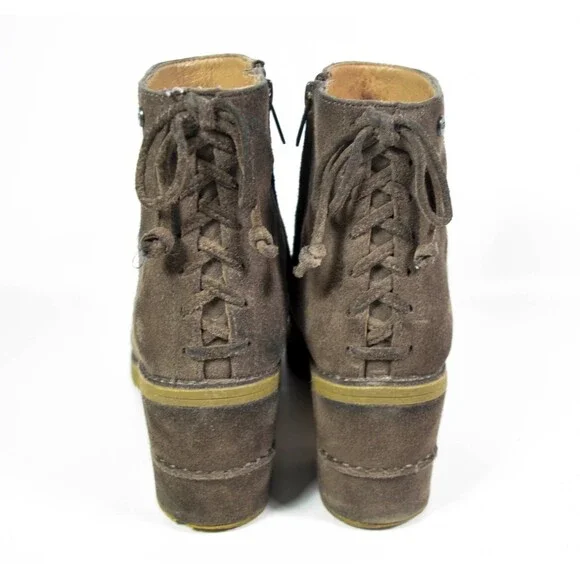 UGG Women's Brown Taupe Suede Corrine Ankle Boots Side Zip Size 9.5 - Picture 4 of 9